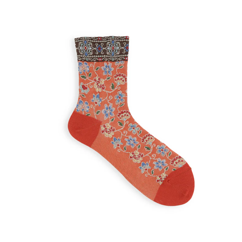 011130641 Float Oriental Flower Low Crew Socks - Image 4