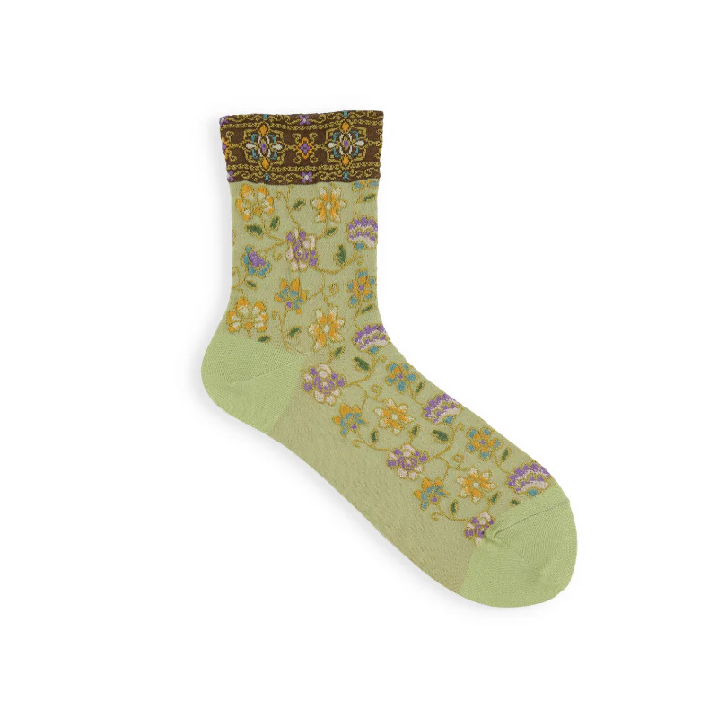 011130641 Float Oriental Flower Low Crew Socks - Image 5