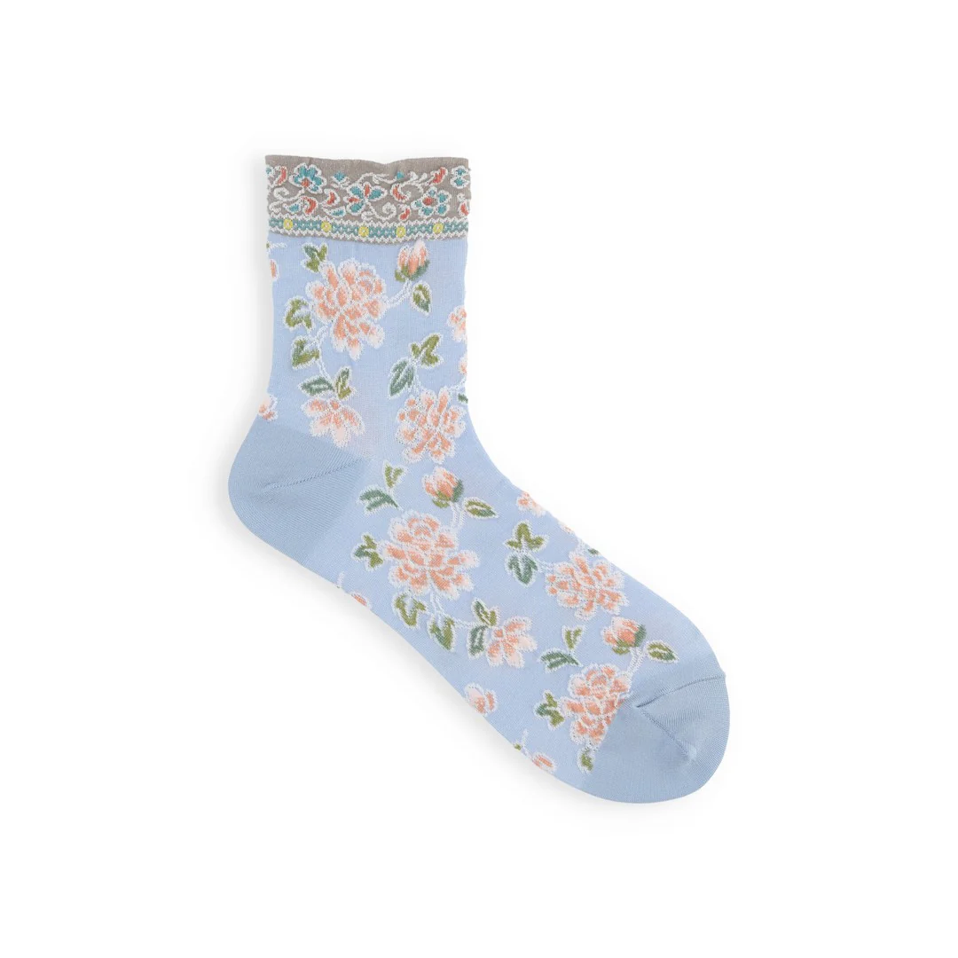 011132358 Float Oriental Flower Low Crew Socks - Image 22