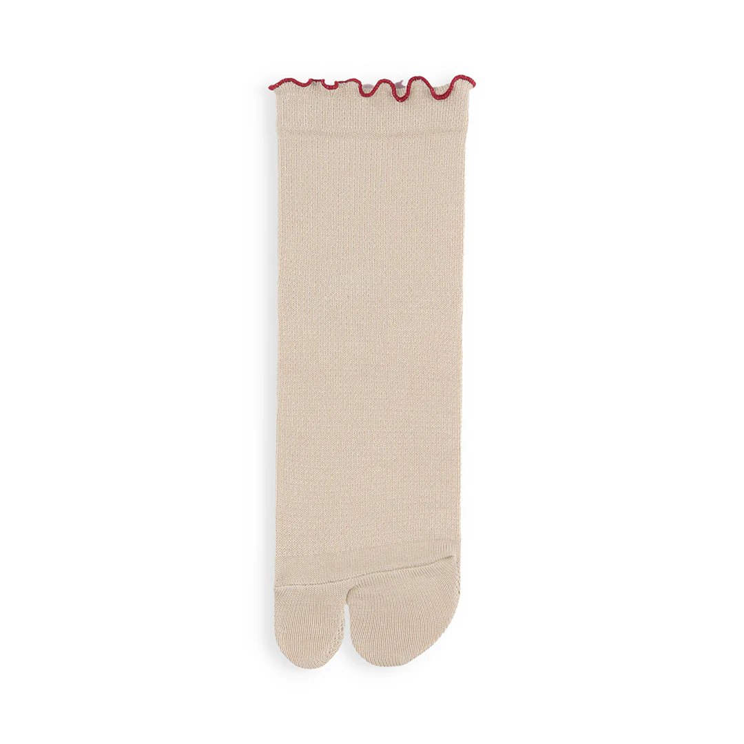 011132606 Waffle Merrow Top Tabi Low Crew Socks - Image 10