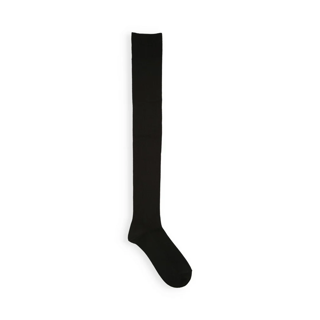 011180064 Wool Mixed Rib Over The Knee Socks - Image 3