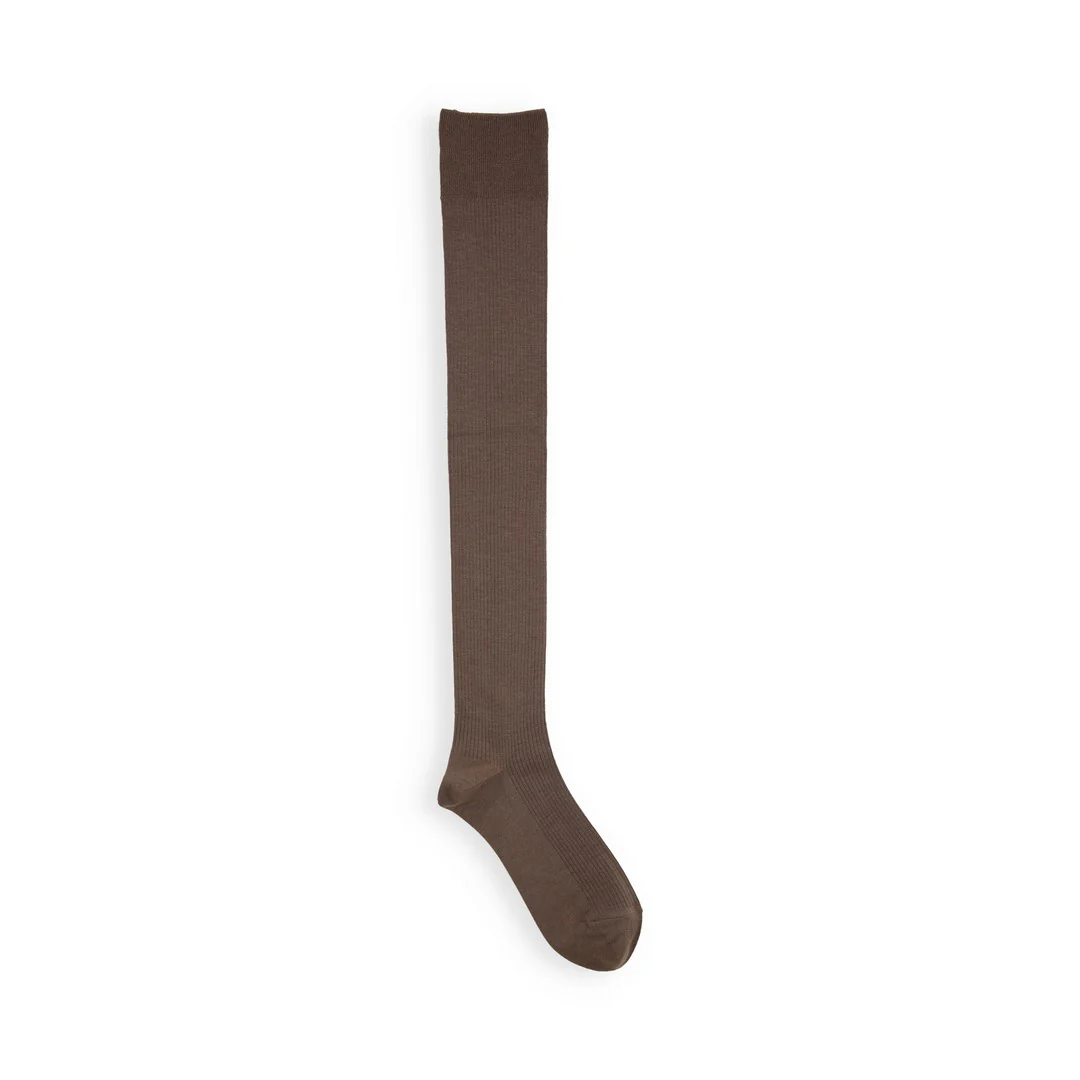 011180064 Wool Mixed Rib Over The Knee Socks - Image 5