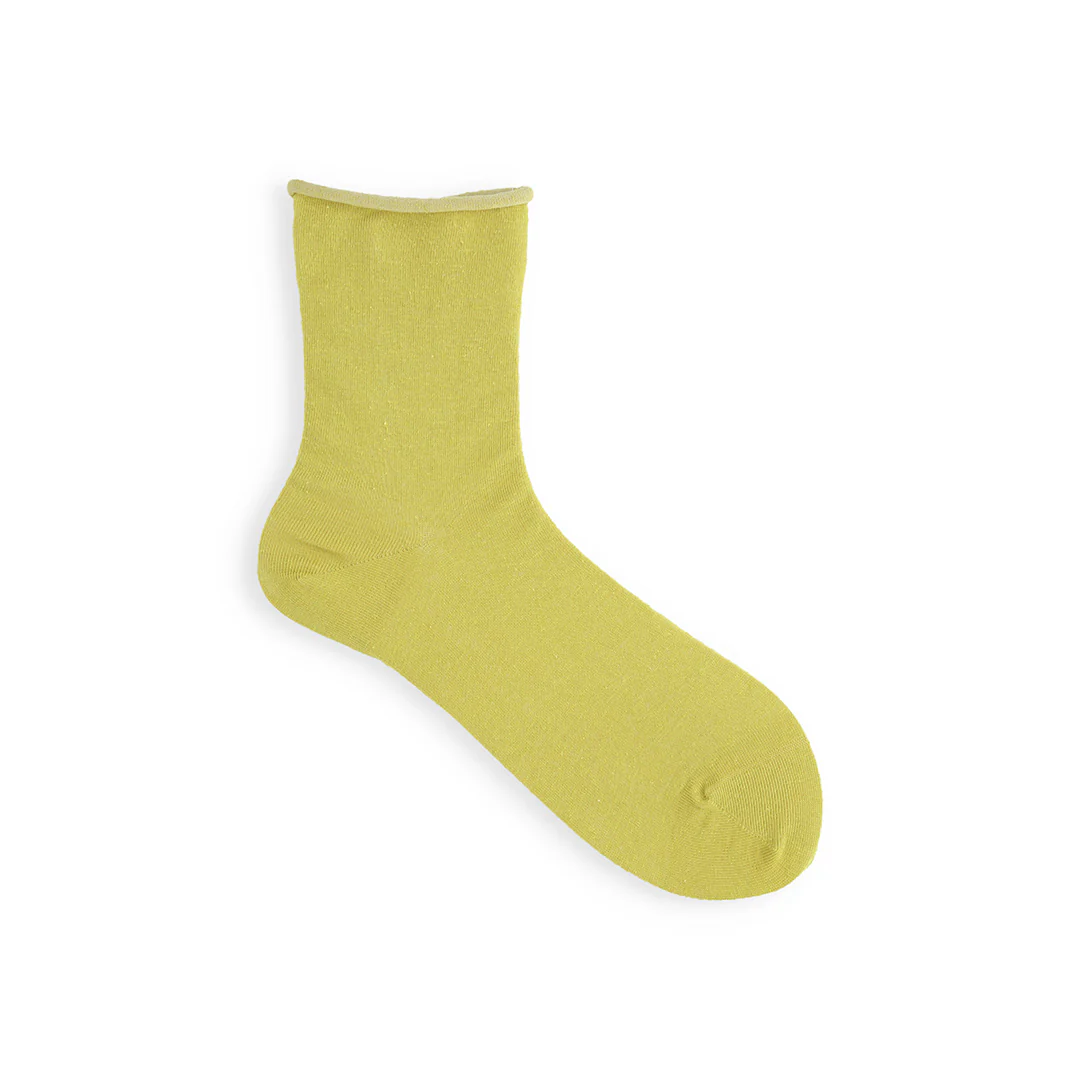 021131817 Fine Cotton/Linen Roll Top Socks - Image 5