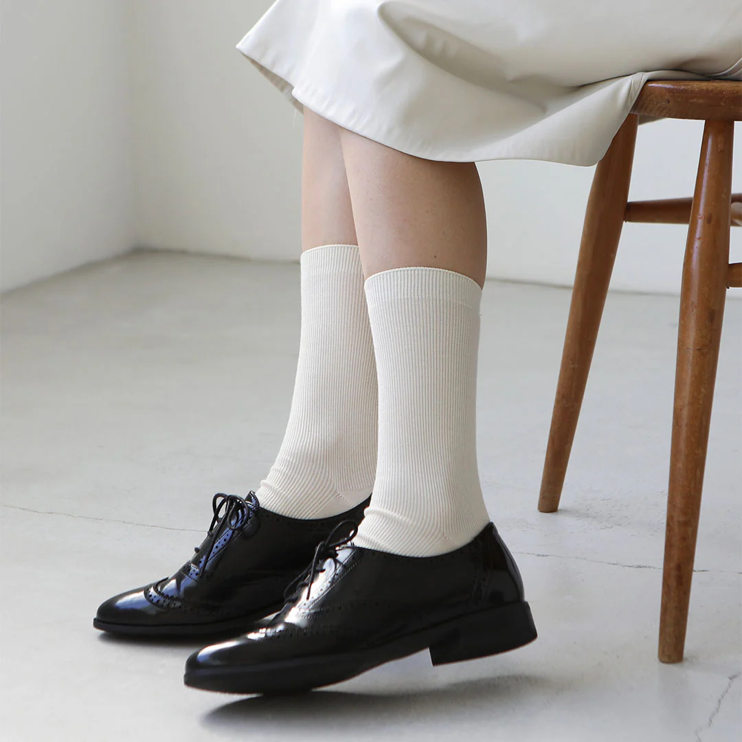 021140512 Luxe Merino Wool 1x1 Ribbed Crew Socks S - Image 21