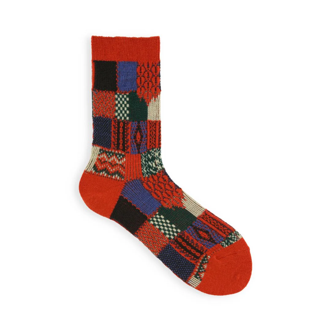 021140621 Wool Jacquard Patchwork Crew Socks - Image 27