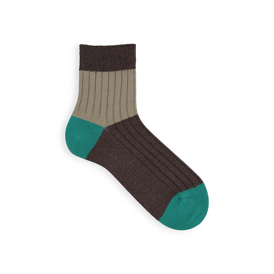 062131154 Bicolour Panel Rib Ankle Socks M - Image 13