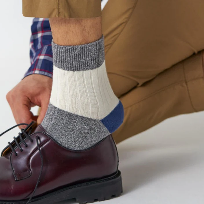 062131154 Bicolour Panel Rib Ankle Socks M - Image 18