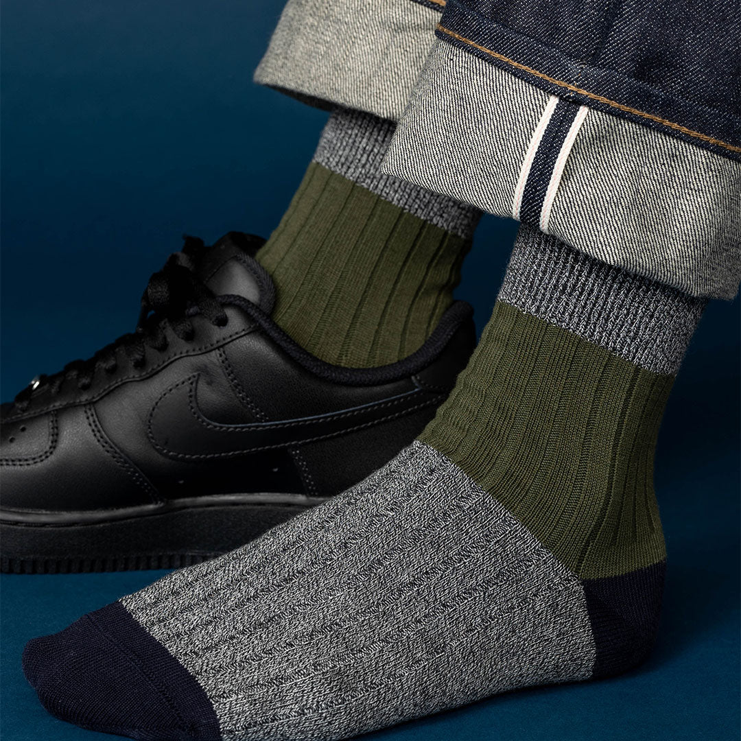 062131154 Bicolour Panel Rib Ankle Socks M - Image 21