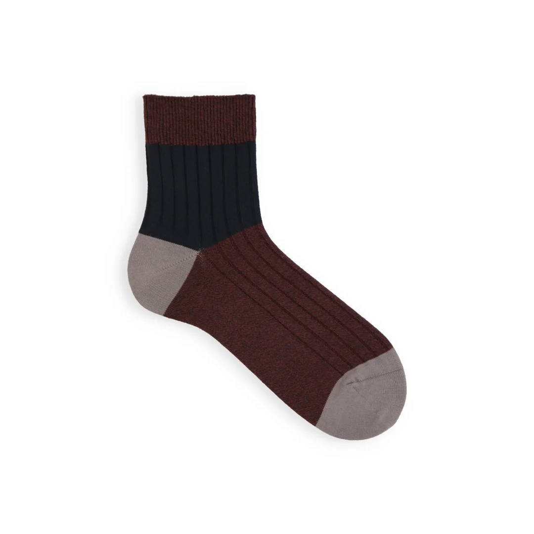 062131154 Bicolour Panel Rib Ankle Socks M - Image 23