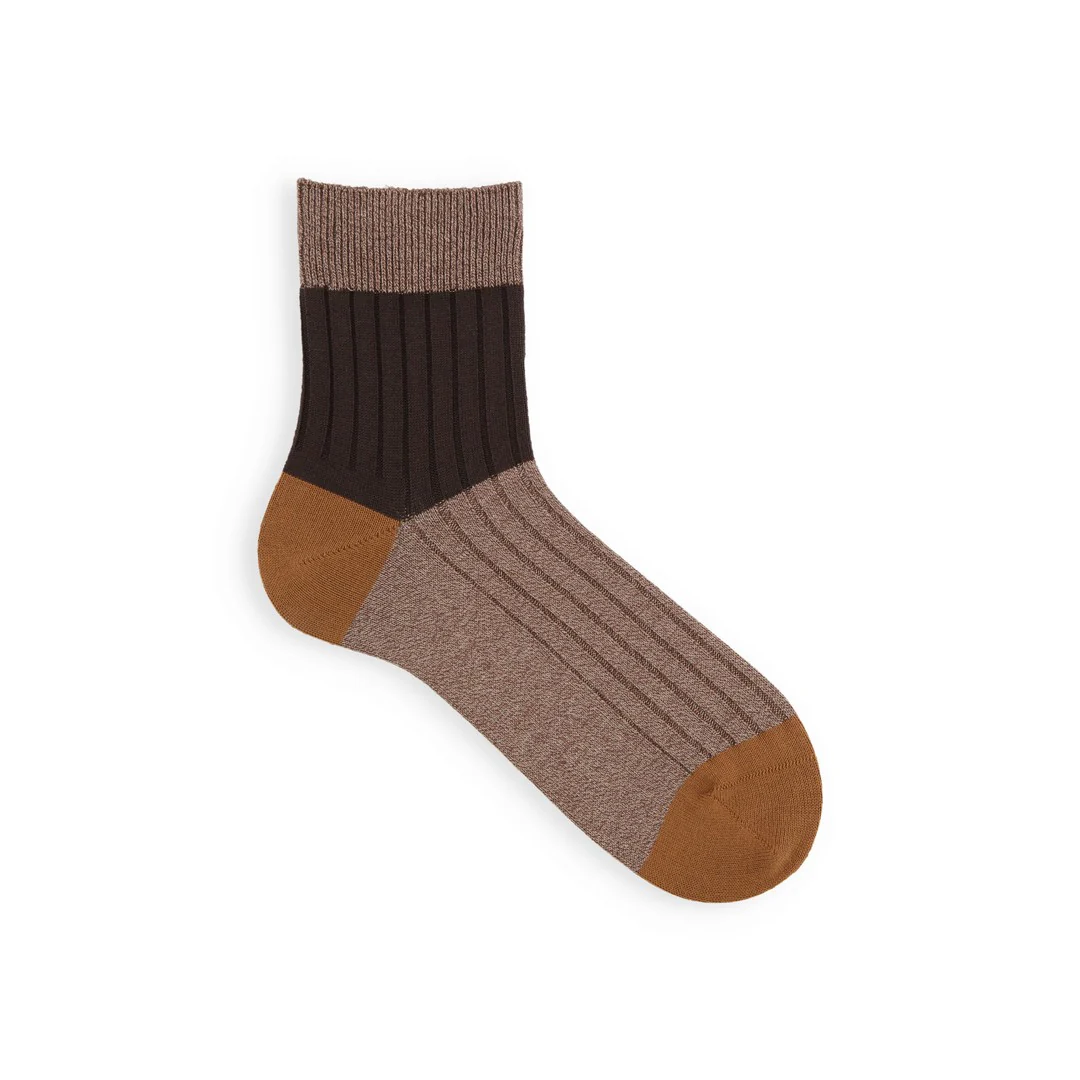 062131154 Bicolour Panel Rib Ankle Socks M - Image 24