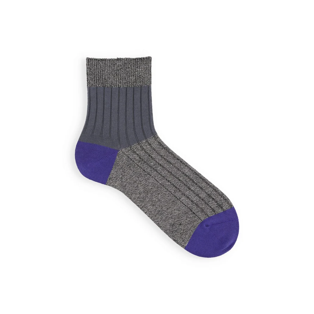 062131154 Bicolour Panel Rib Ankle Socks M - Image 27