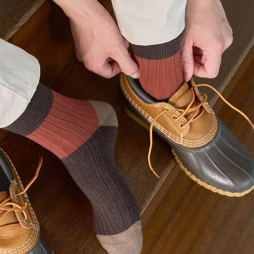 062131154 Bicolour Panel Rib Ankle Socks M - Image 5