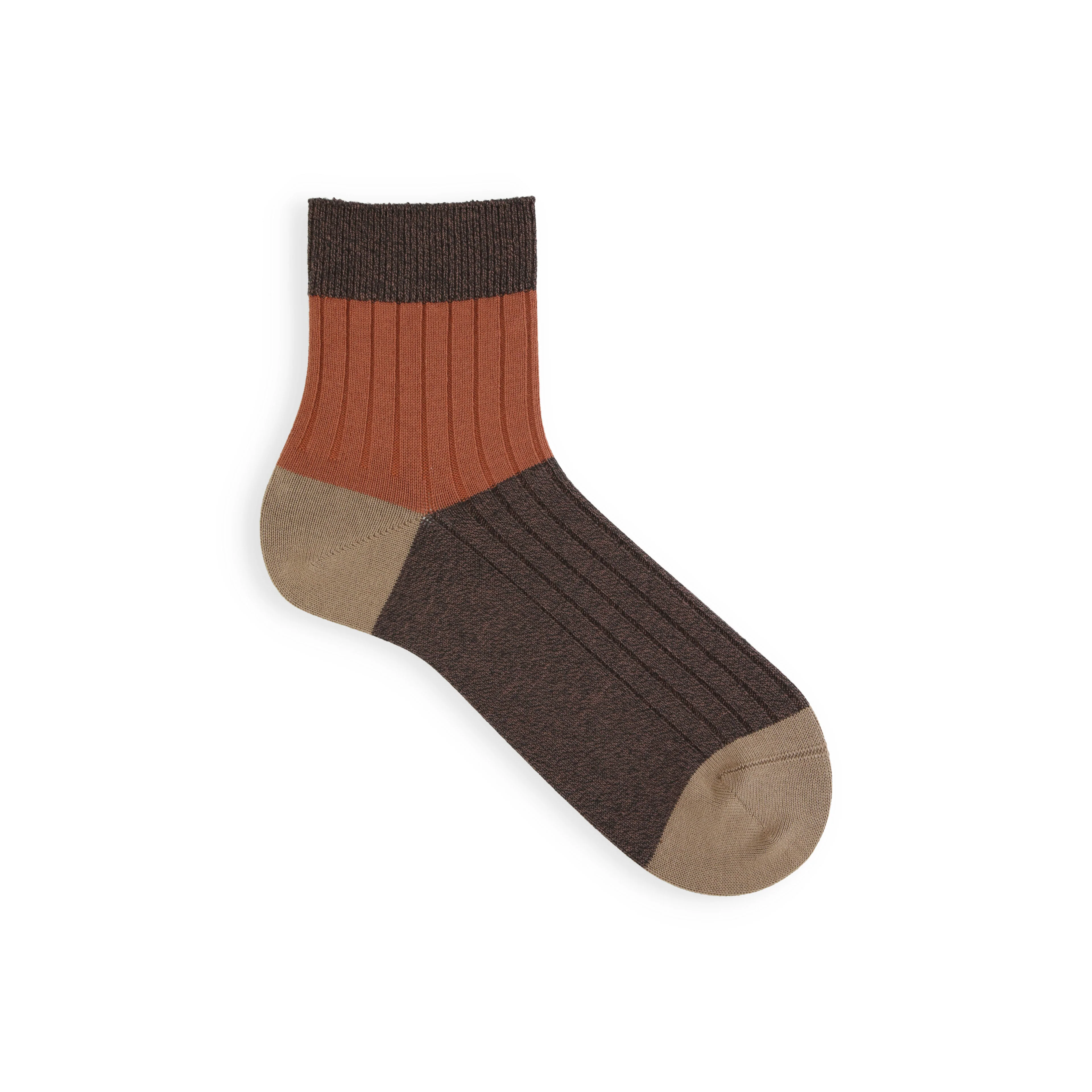 062131154 Bicolour Panel Rib Ankle Socks M - Image 6