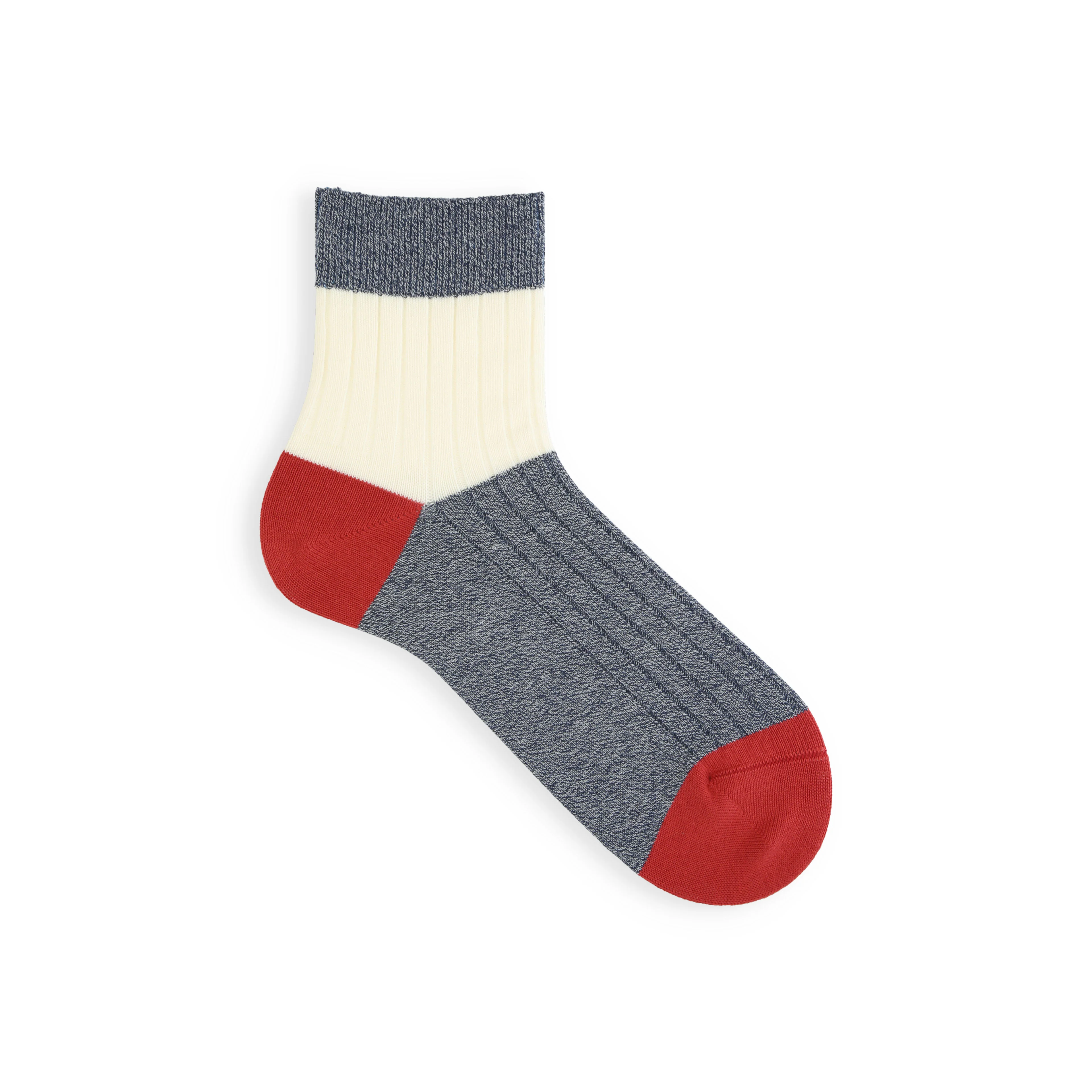 062131154 Bicolour Panel Rib Ankle Socks M - Image 8