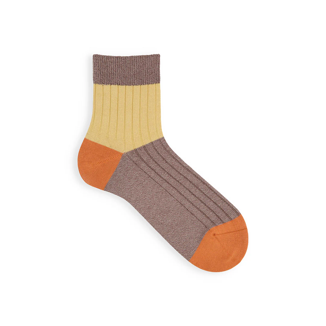 062131154 Bicolour Panel Rib Ankle Socks M - Image 9