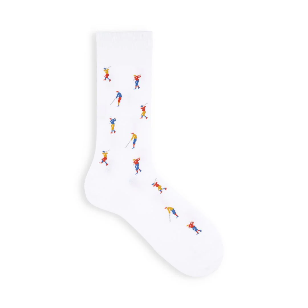 062140115 Golfer Pattern Crew Socks M - Image 3