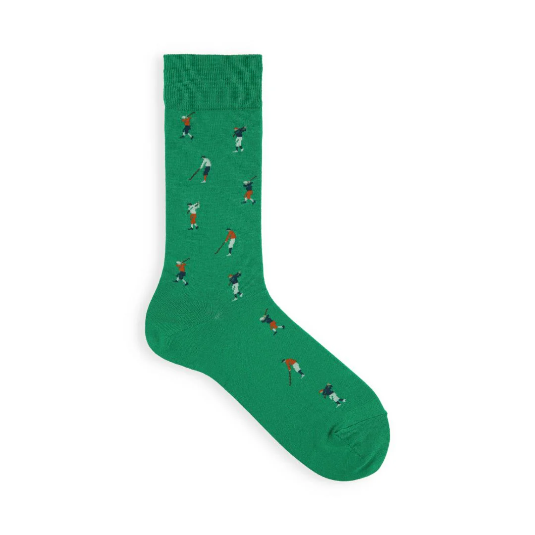 062140115 Golfer Pattern Crew Socks M - Image 4