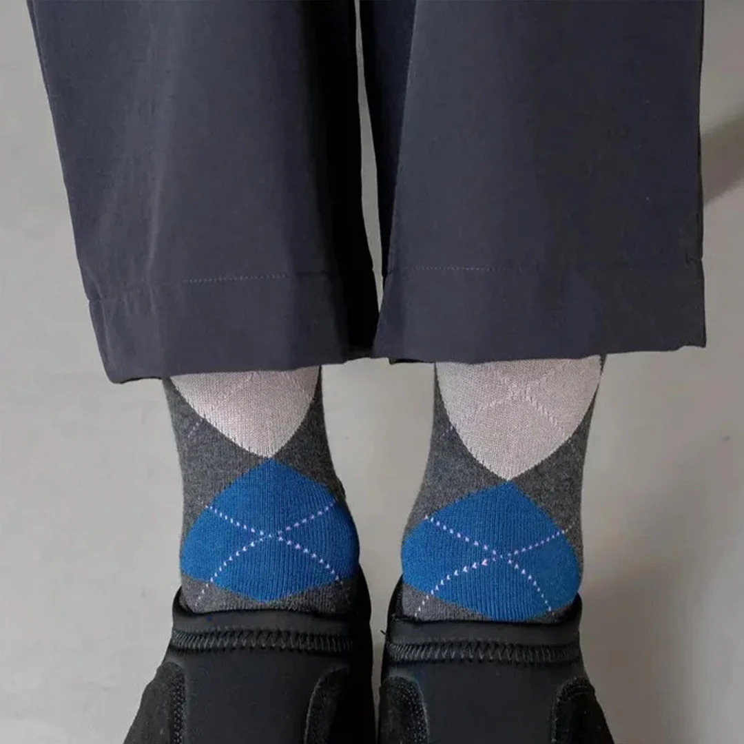 062140261 Argyle Pattern Mid-Calf Socks M - Image 7