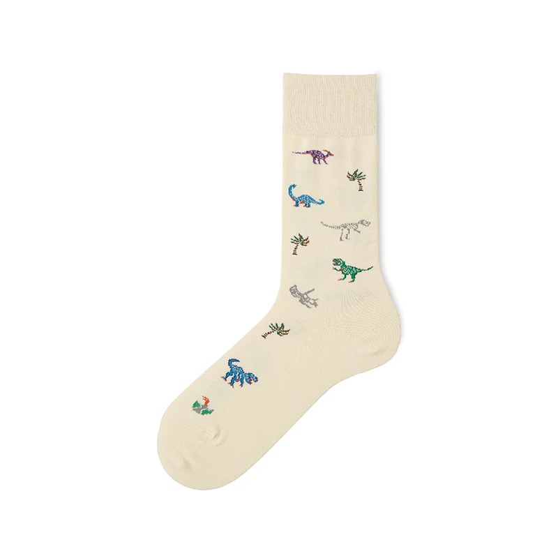 062142084 Dinosaur Pattern Crew Socks M - Image 10