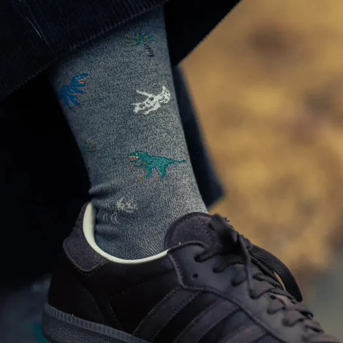 062142084 Dinosaur Pattern Crew Socks M - Image 13