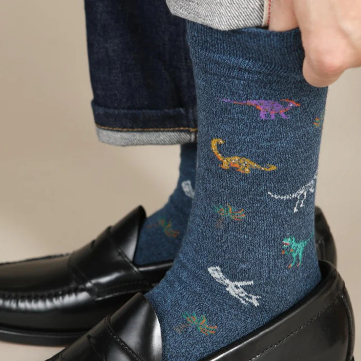 062142085 Dinosaur Pattern Crew Socks L - Image 3