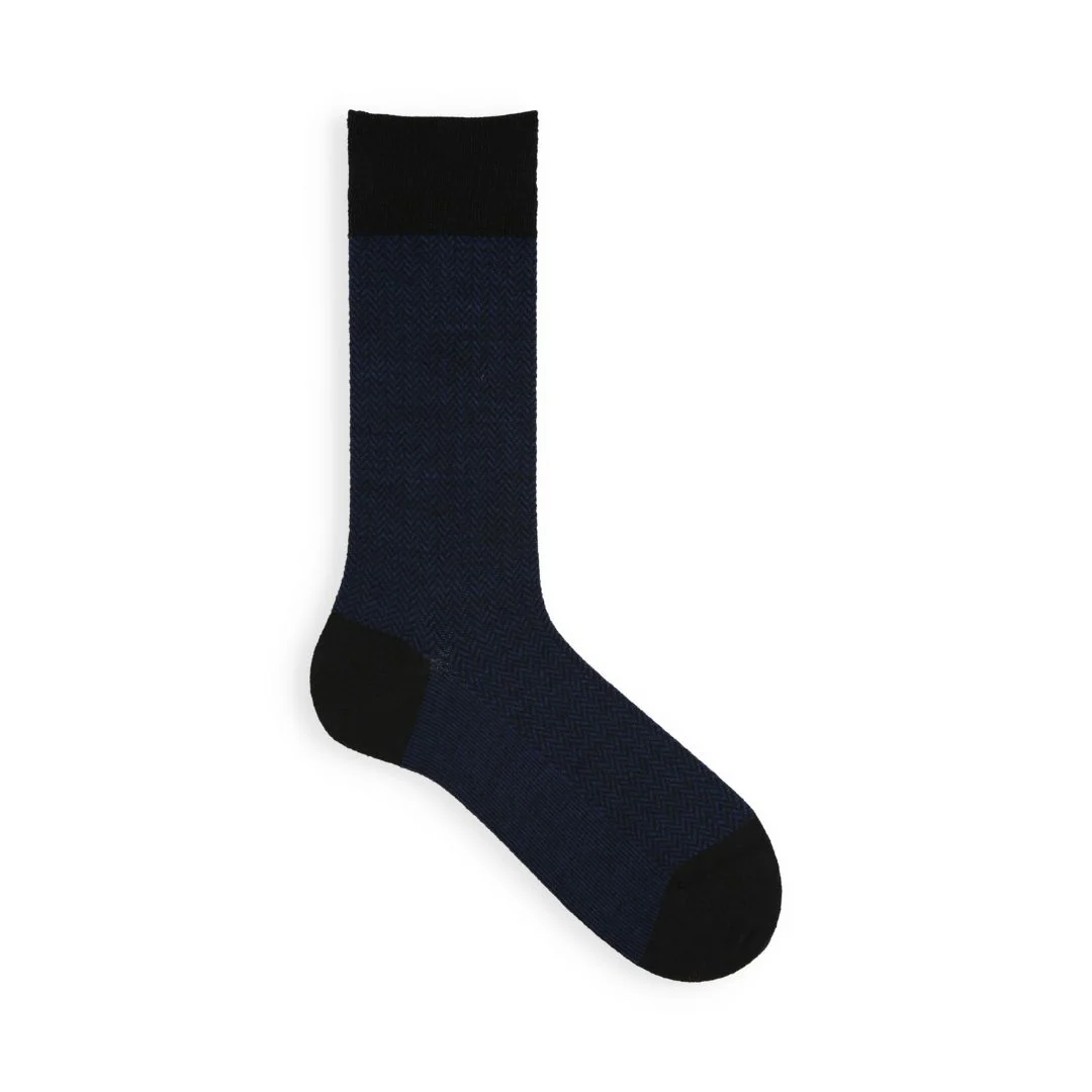 062142324 Merino Wool Herringbone Mid-Calf Socks L - Image 4