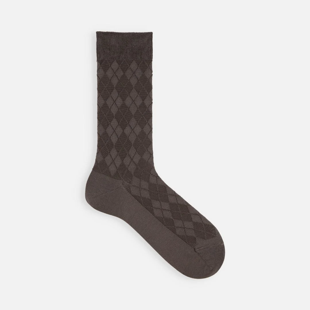 062142370 Supima Cotton Diamond Crew Socks L - Image 5